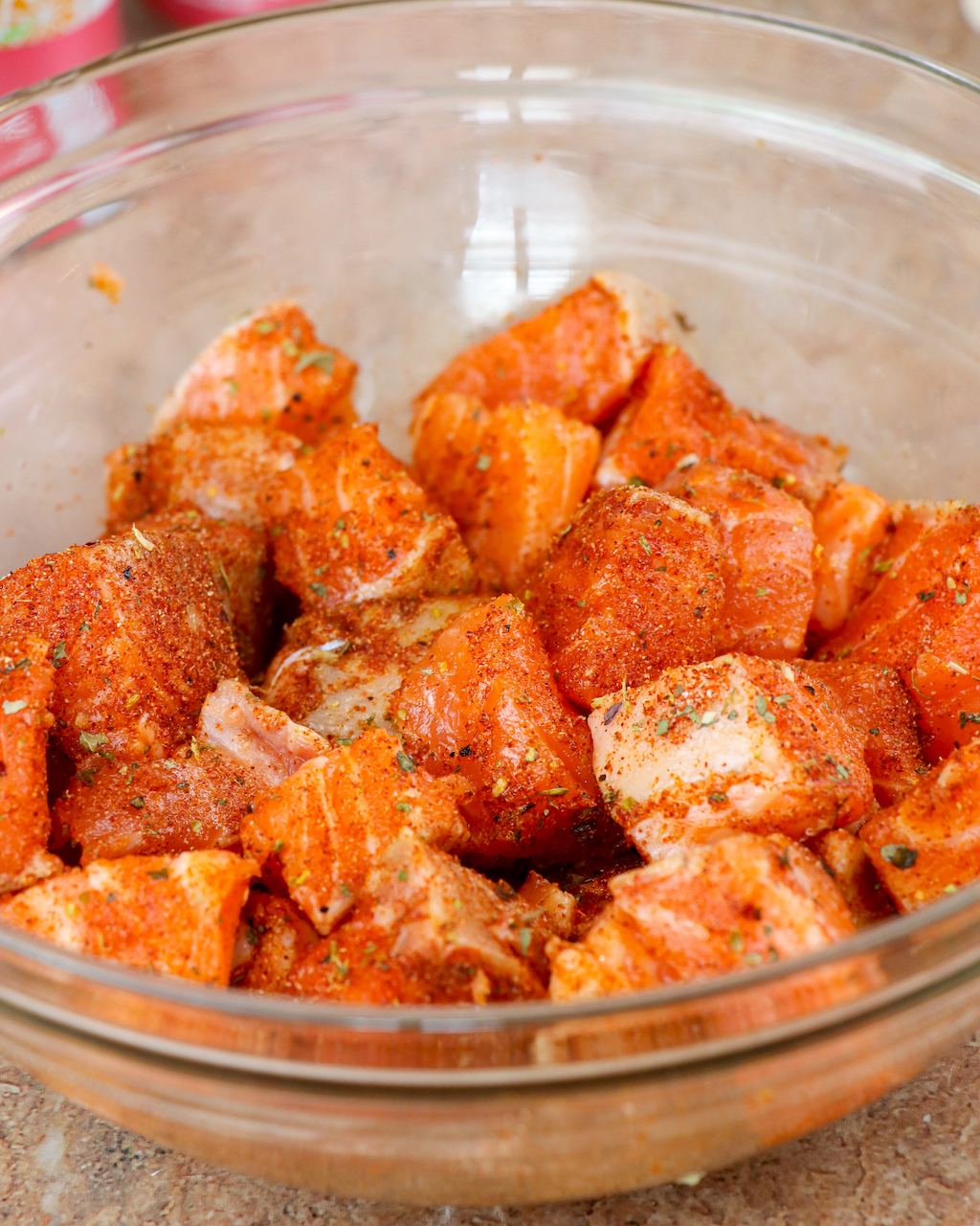 Blackened Salmon Bites Power Bowl with Ginger Glaze